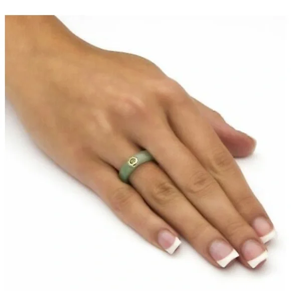 PURE GREEN JADE PERIDOT RING - Picture 6 of 6